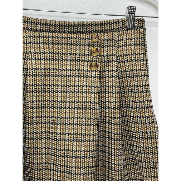 Knitworks Plaid Pattern High Waisted Pleated Mini Skirt Yellow Junior Size XL/16 - Picture 2 of 6
